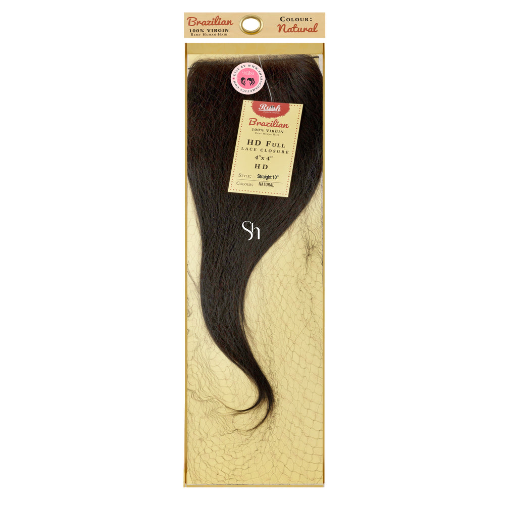 RUSH Temptation 100% Virgin Brazilian Full HD Lace Closure Straight 4x4