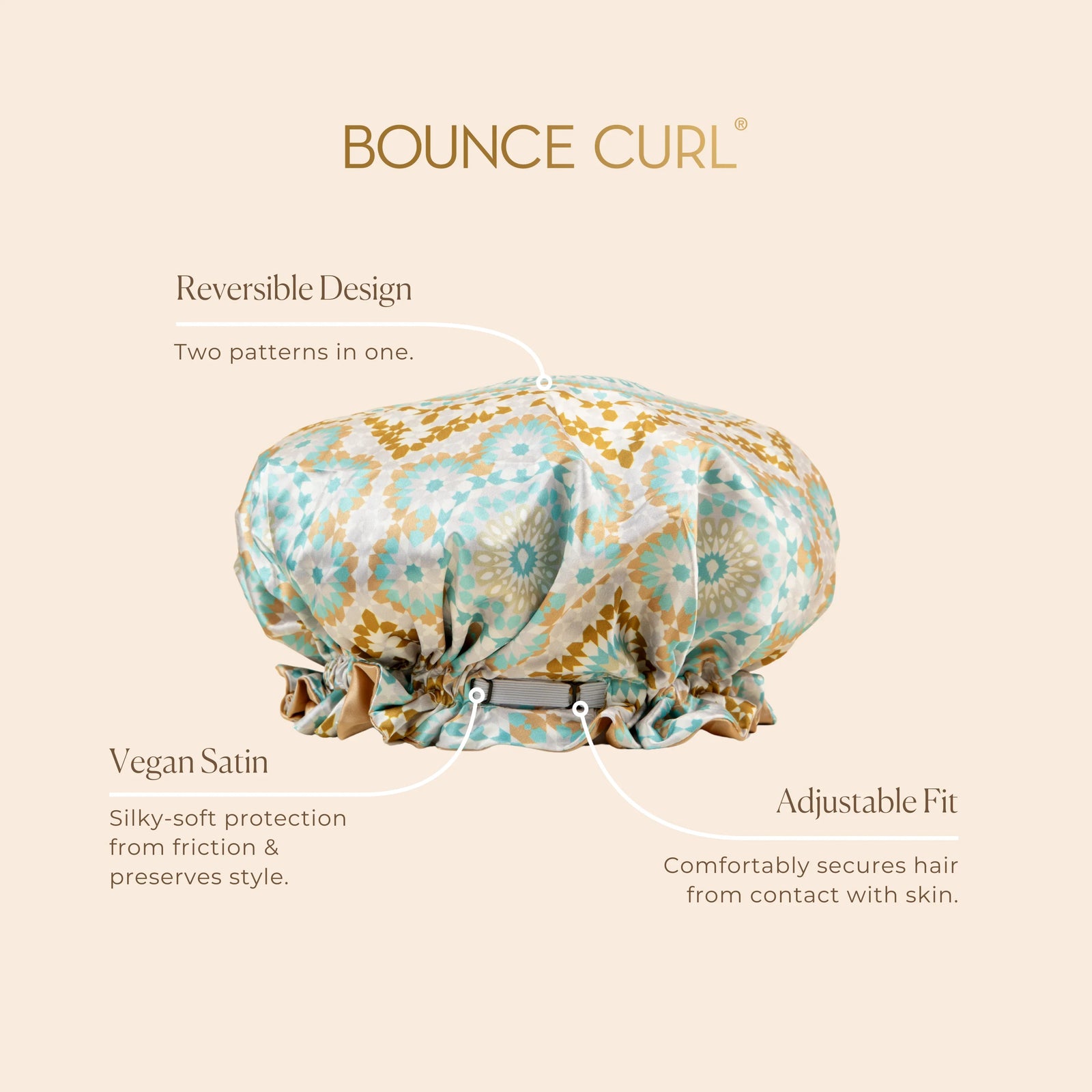 Bounce Curl Reversible Satin Hair Bonnet Red