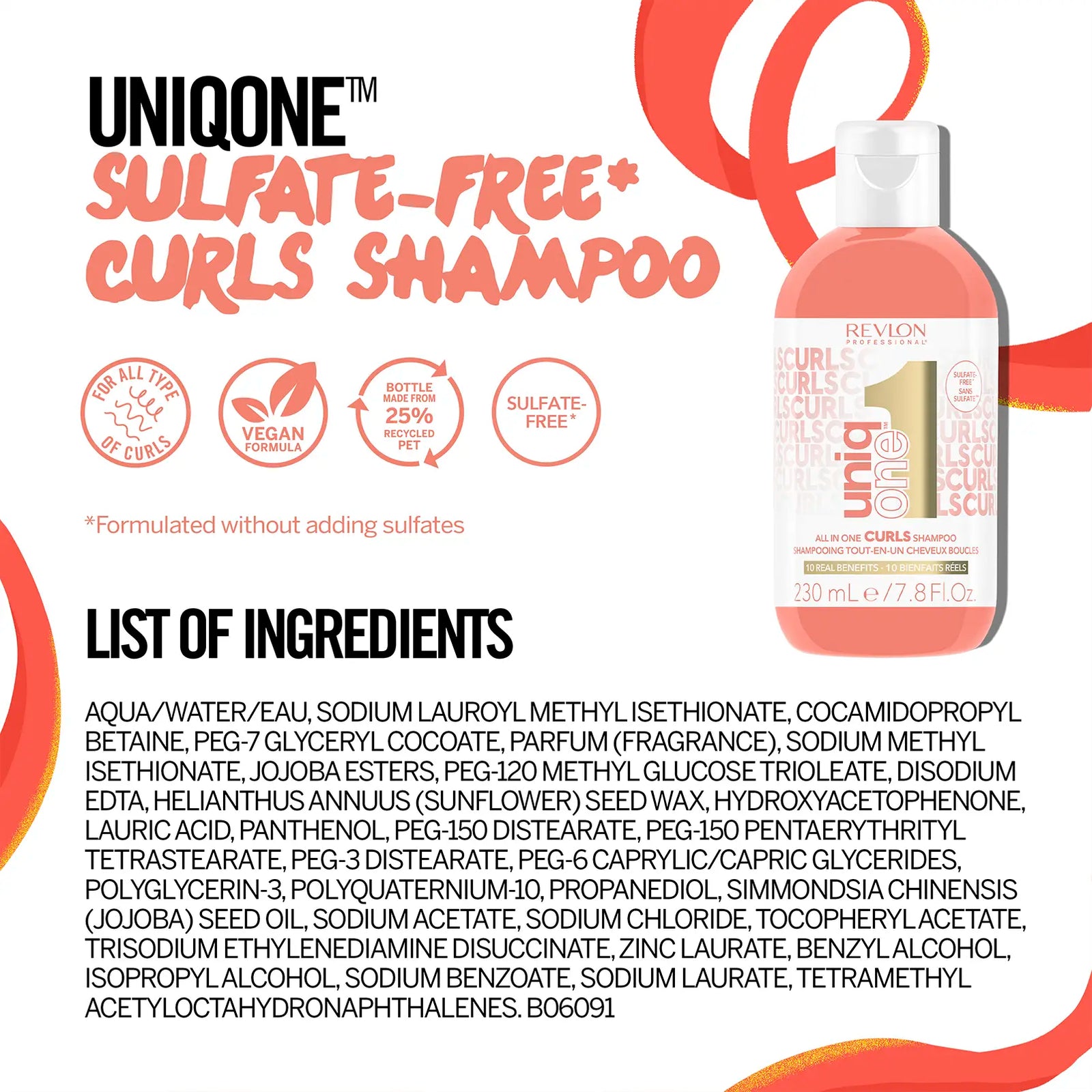 UNIQONE™ SULFATE-FREE  CURLS SHAMPOO 230 ML
