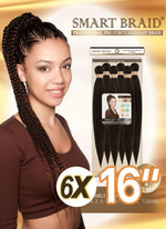 Smart Braid Pre-Stretched Braiding Hair 16" – 6X Pack