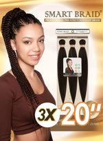 Smart Braid Pre-Stretched Braiding Hair 20 Inch – 3X Pack