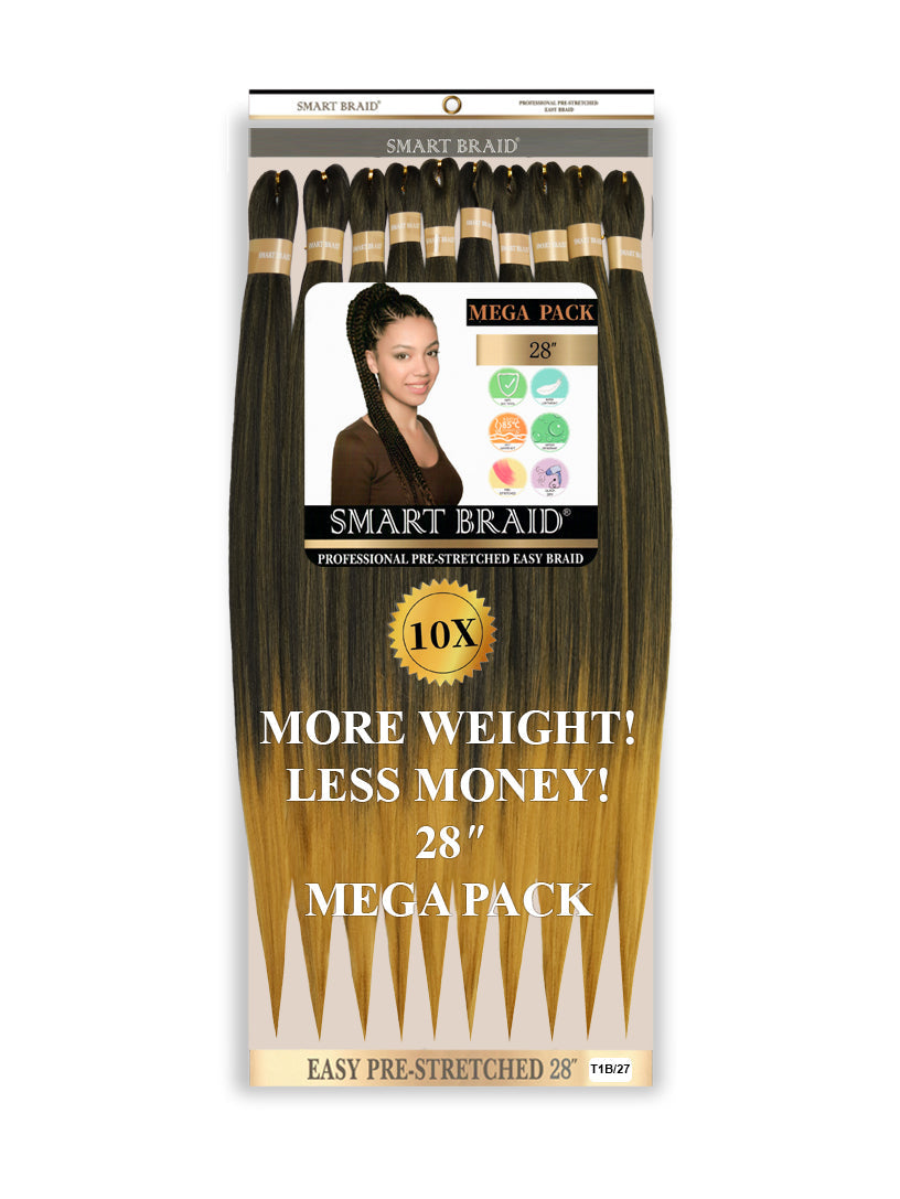 Smart Braid Pre-Stretched Braiding Hair 28"-10X Pack