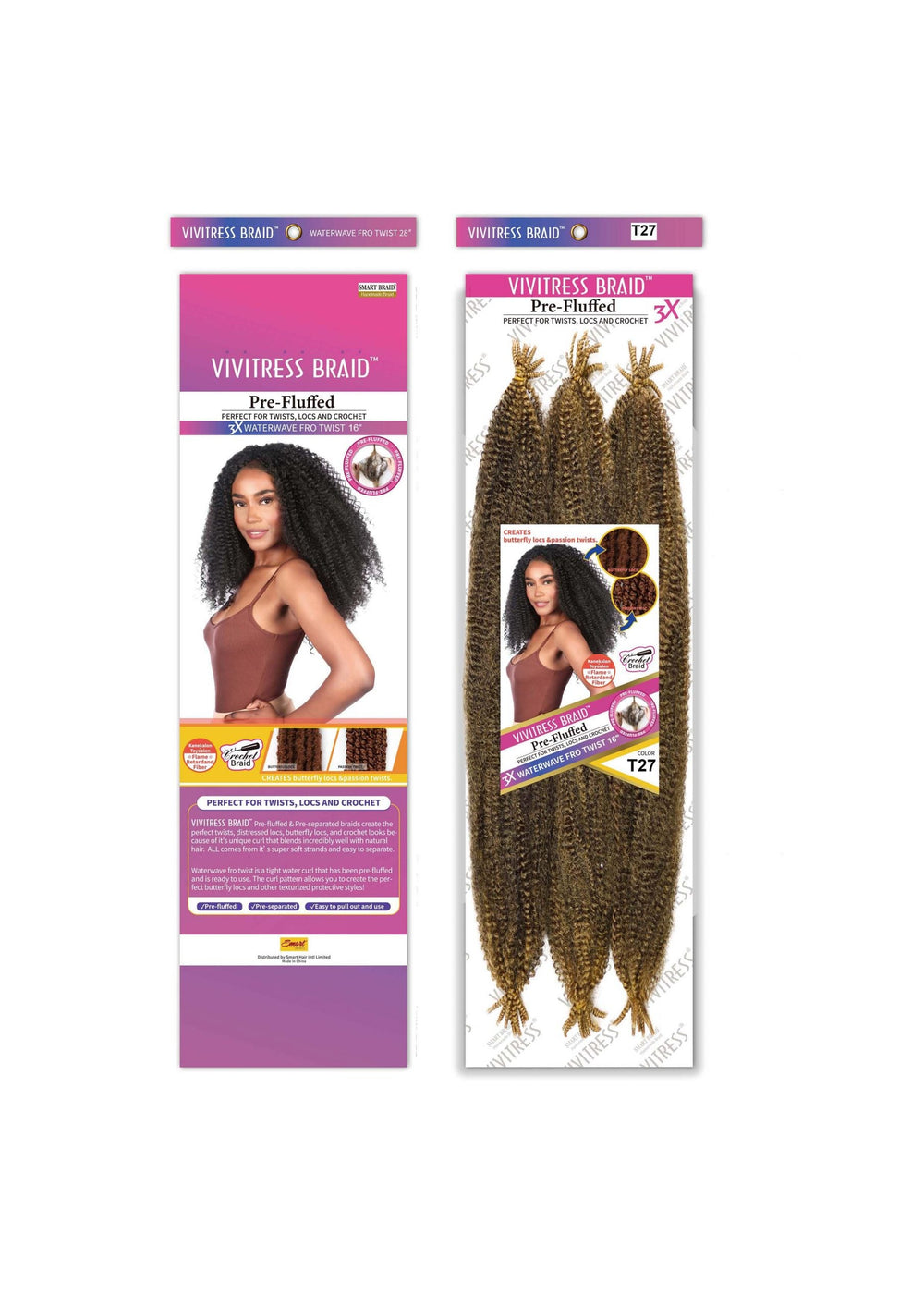 Vivitress Pre-Fluffed 3x16" Waterwave Fro Twist