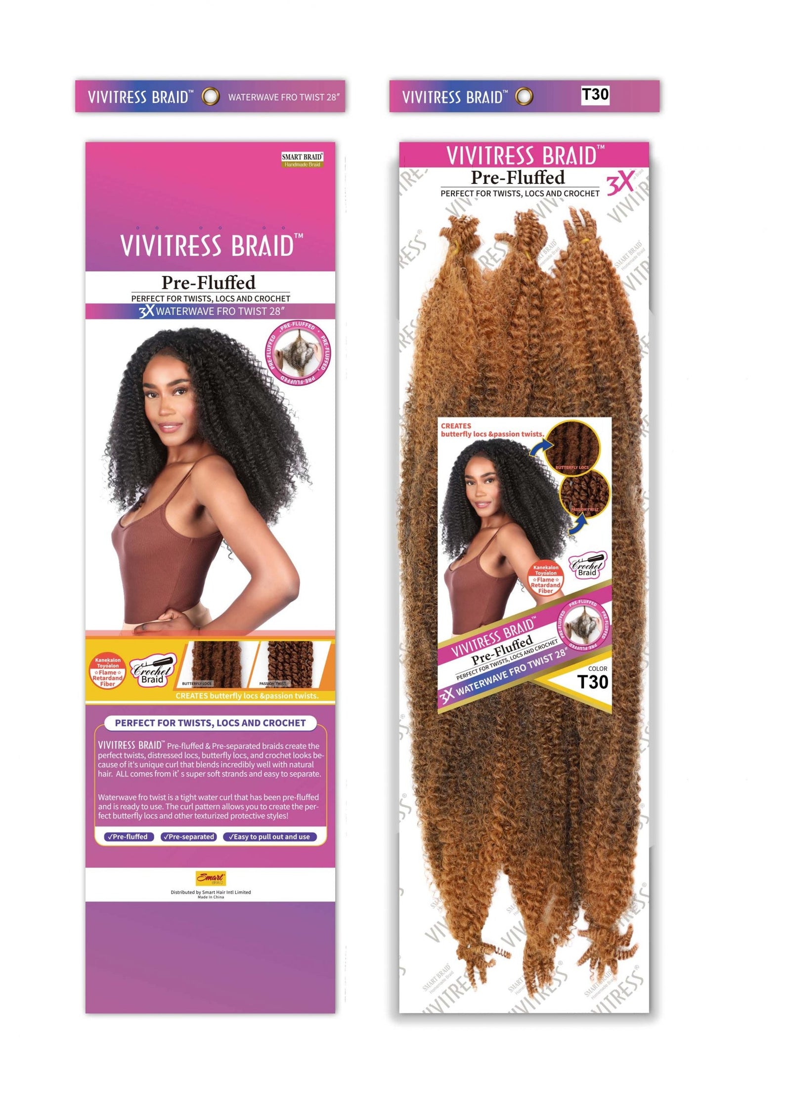 Vivitress Pre-Fluffed 3x24" waterwave Fro Twist