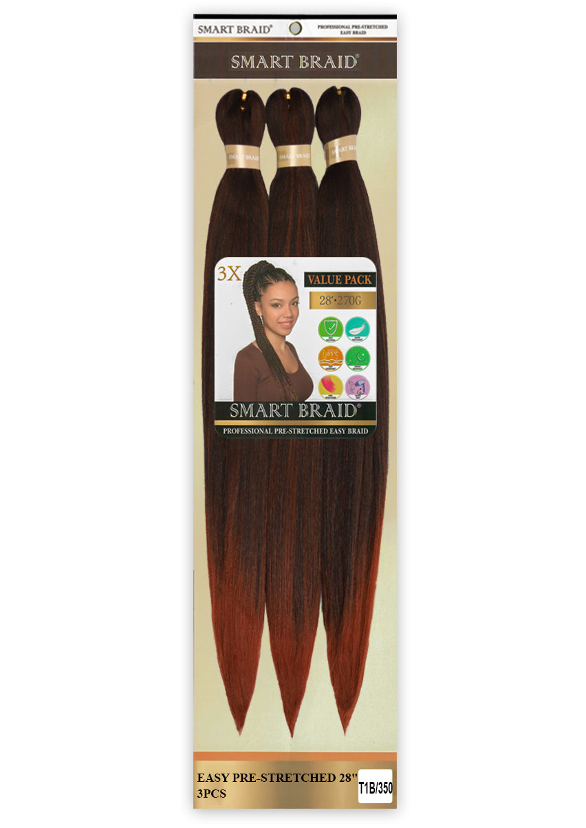 Smart Braid Pre-Stretched Braiding Hair 28" – 3X Pack
