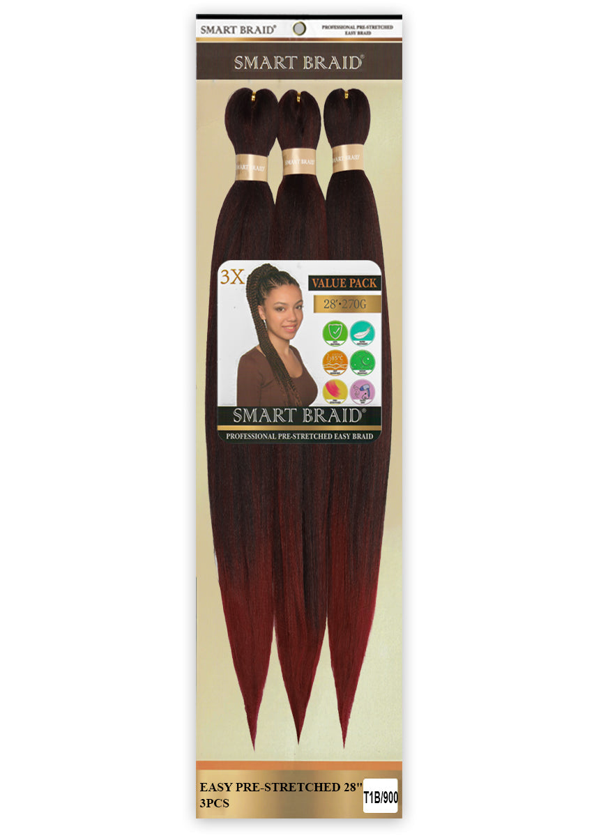 Smart Braid Pre-Stretched Braiding Hair 28" – 3X Pack