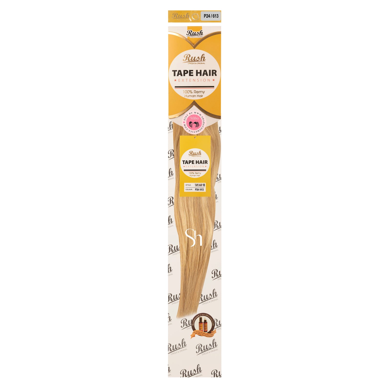 RUSH Silky Luxati 100% Real Remy Human 18" Tape-In Hair Extension