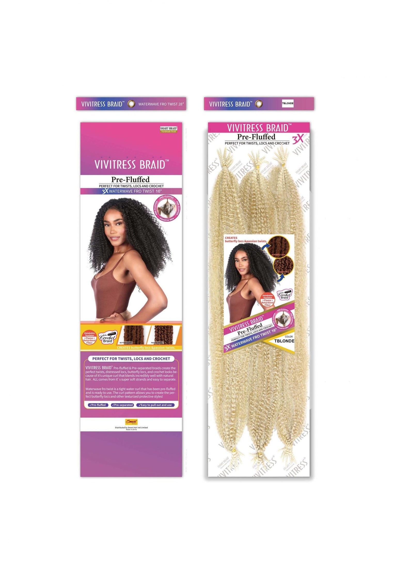 Vivitress Pre-Fluffed 3x16" Waterwave Fro Twist