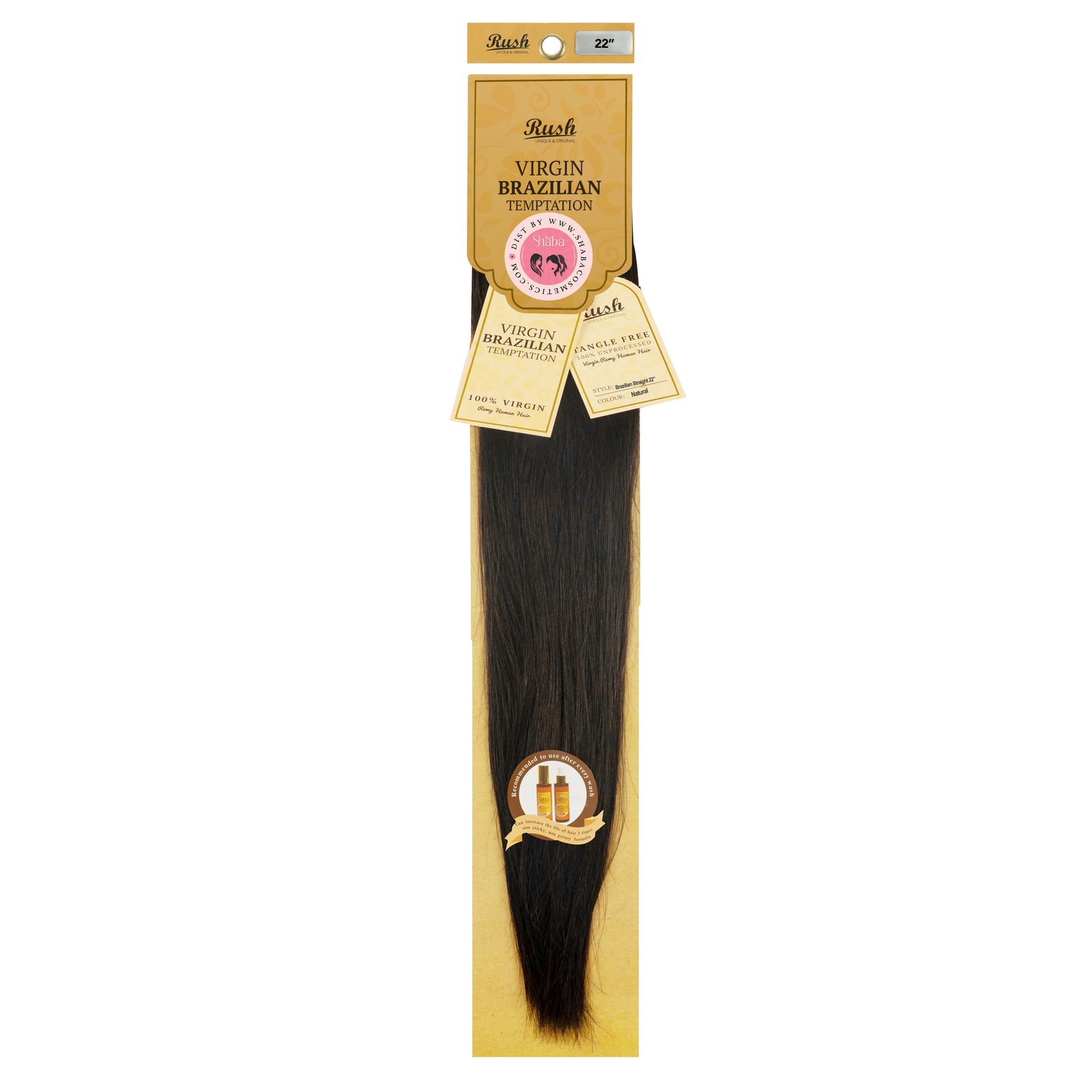 RUSH 100% Unprocessed Virgin Brazilian Temptation Pure Remy Human Hair Straight Weave