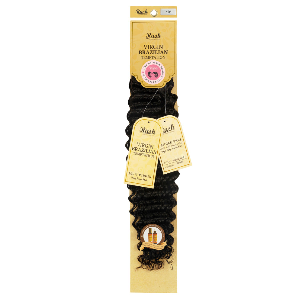 RUSH 100% Unprocessed Virgin Brazilian Temptation Pure Remy Human Hair Deep Wave  Weave
