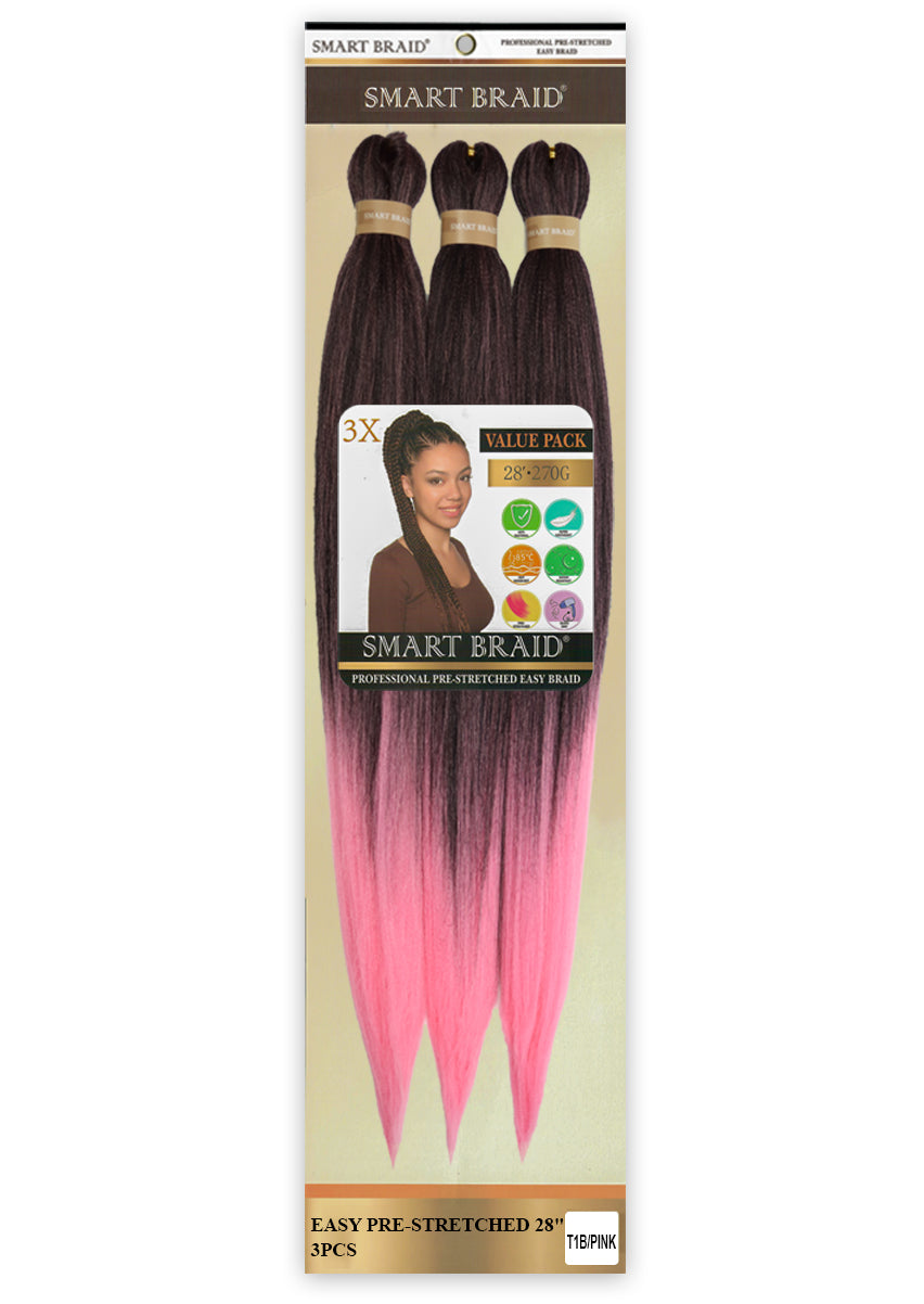 Smart Braid Pre-Stretched Braiding Hair 28" – 3X Pack