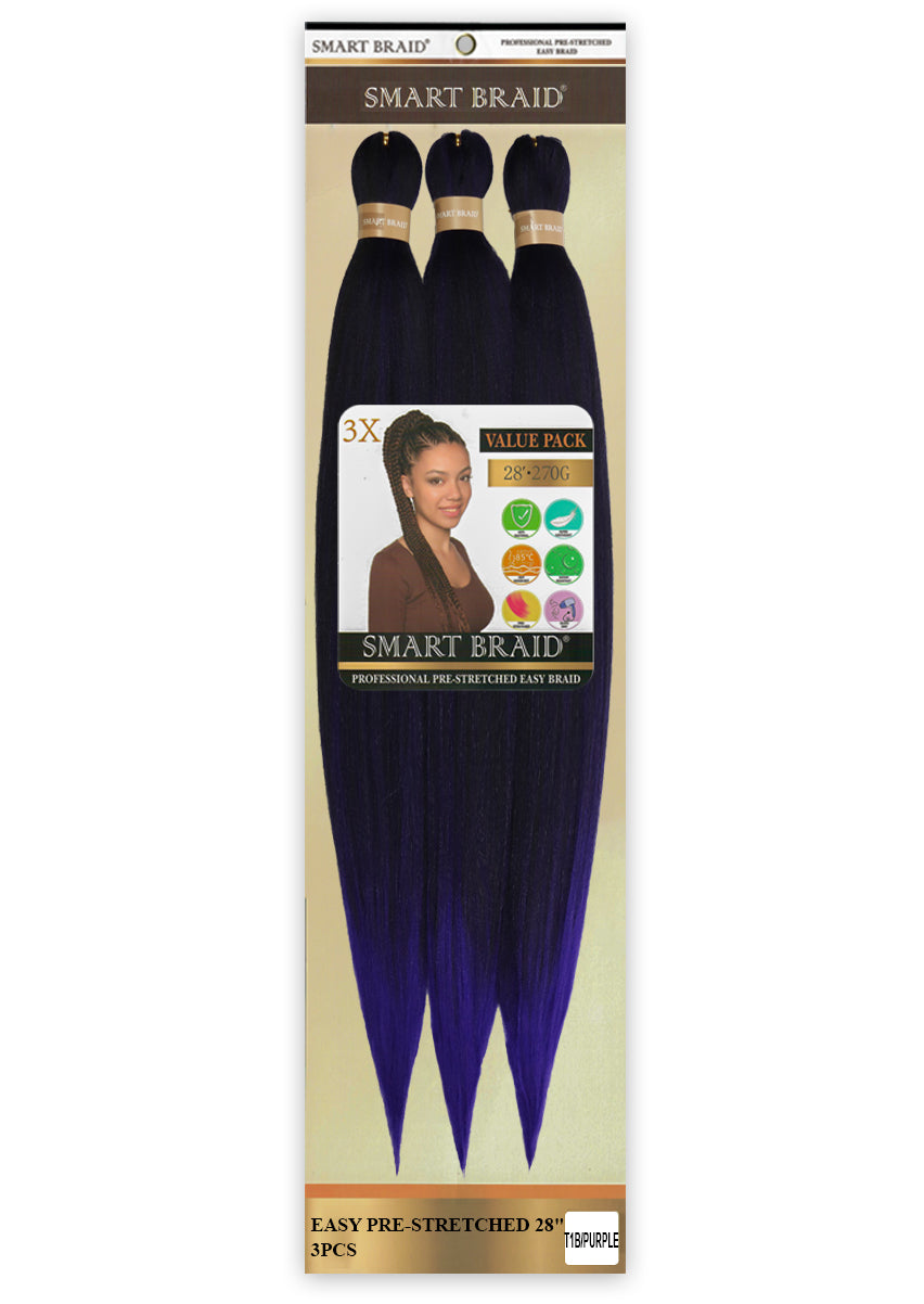 Smart Braid Pre-Stretched Braiding Hair 28" – 3X Pack