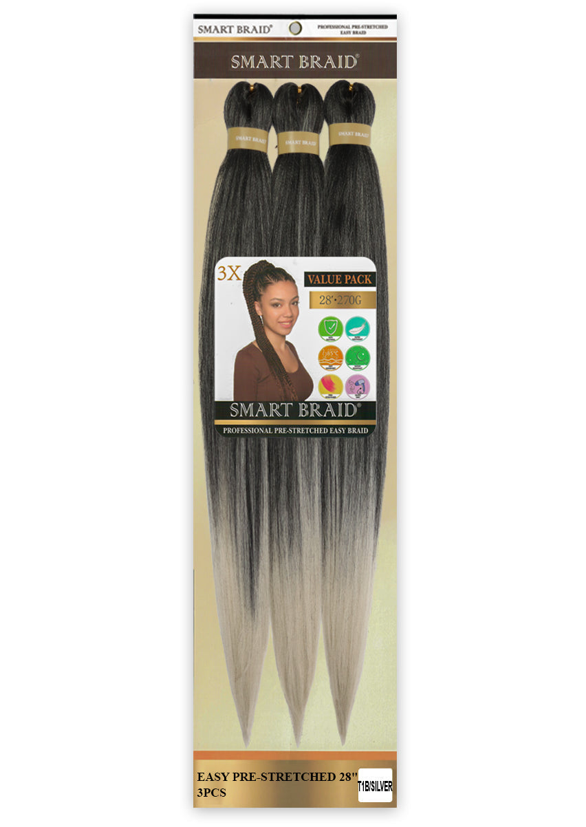 Smart Braid Pre-Stretched Braiding Hair 28" – 3X Pack