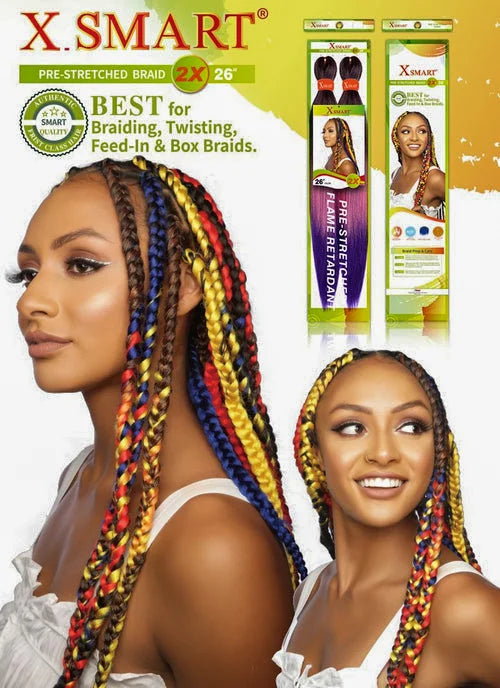 X Smart Pre-Stretched Braiding Hair 26 Inch – 2X Pack